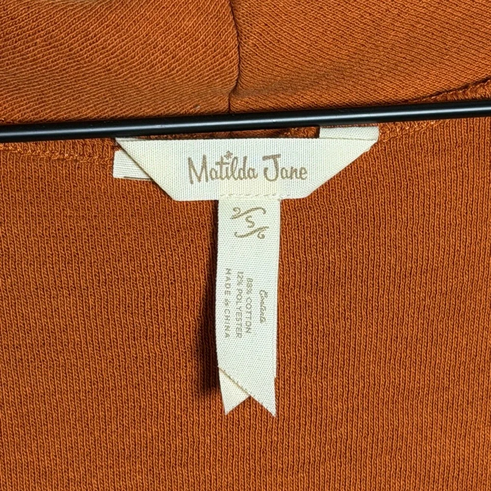 Matilda Jane Womens 88% Cotton Vest S Orange Draped Open Front Raw Hem 24810T